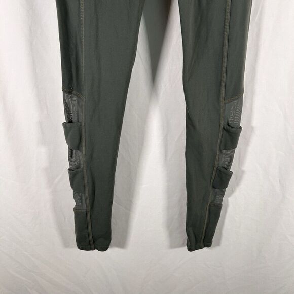 Athleta Leggings Women's XS Green Pull On Stretchy Mesh Side Breathable Mid Rise - Picture 3 of 10